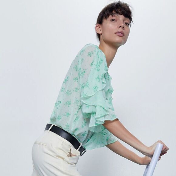 ZARA RUFFLED SHIRT  - Picture 9 of 12